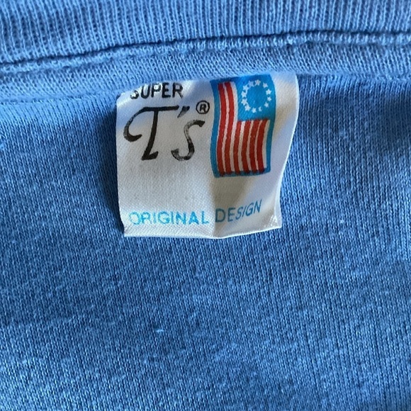 Vintage Super T’s Blue Floral Pansy St. Croix U.S. V.I. 100% Cotton Mini Dress - Picture 7 of 8